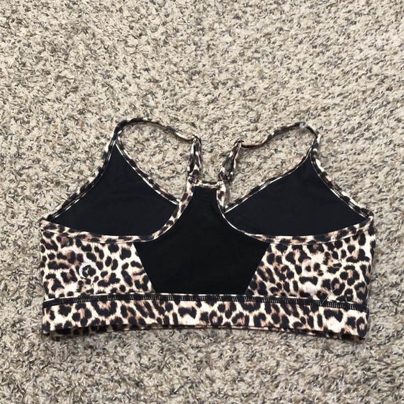 Zyia Active Leopard Brown Animal Print Mesh Racerback Sports Bra - Picture 3 of 5